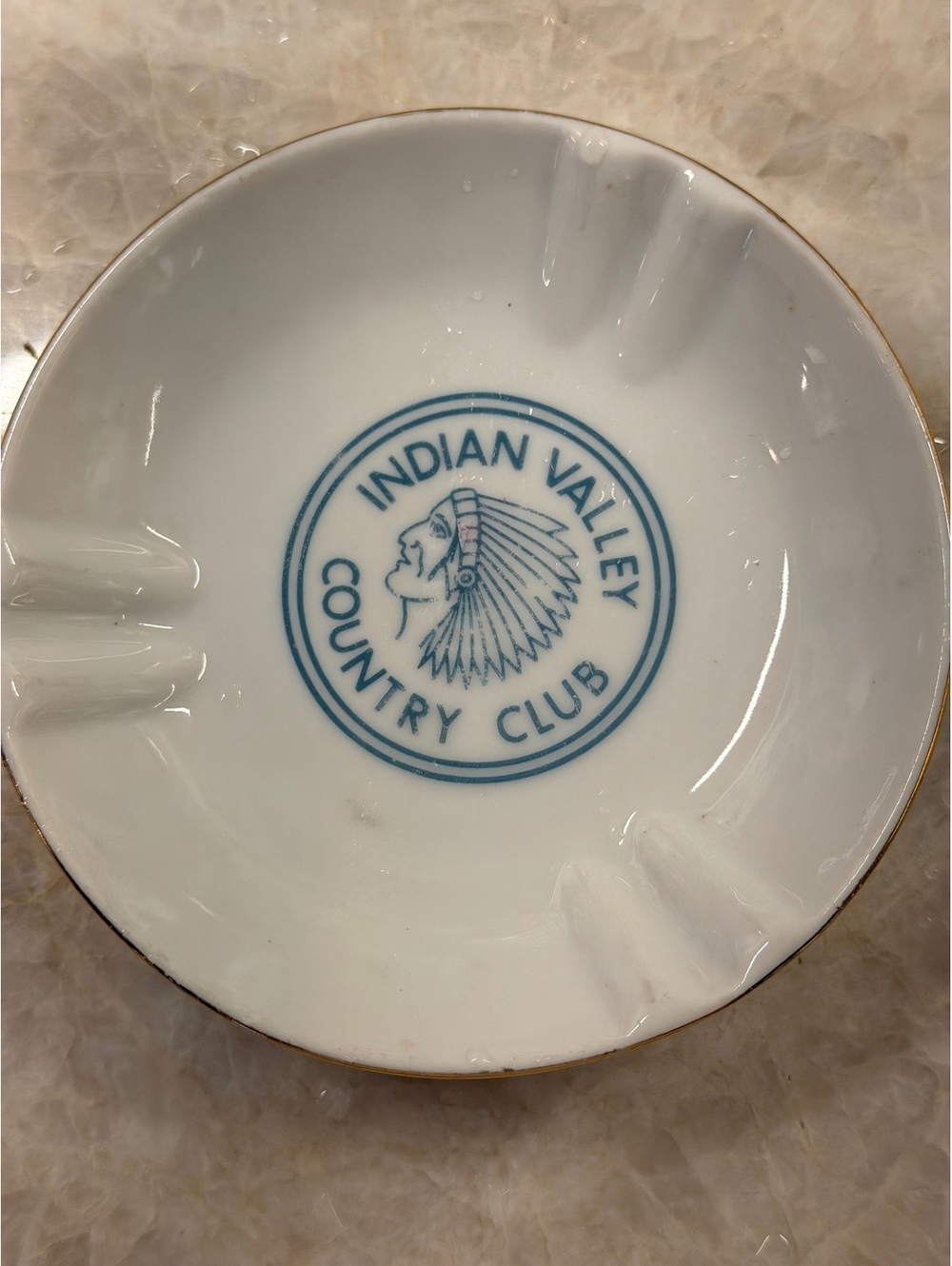 Vintage Indian Valley Country Club Porcelain Ashtray